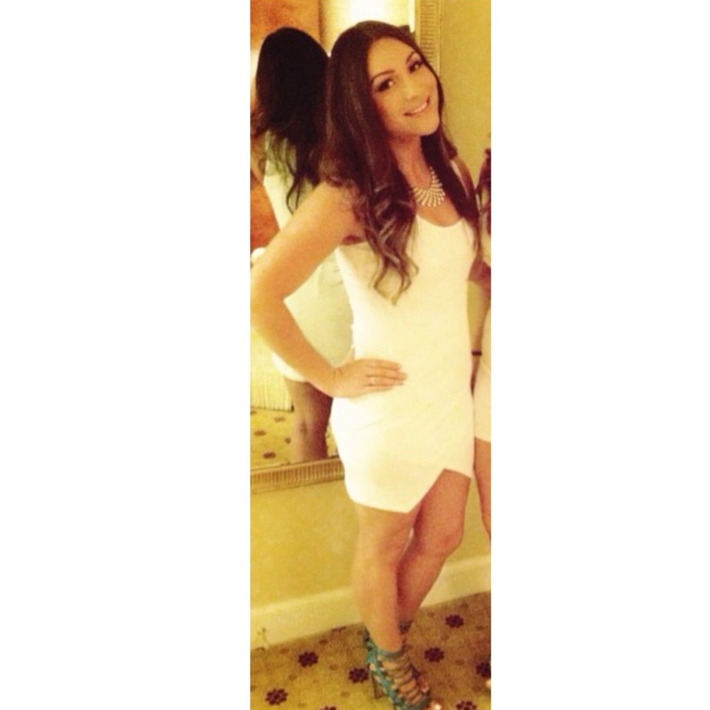 White Angl Mini Tank Dress